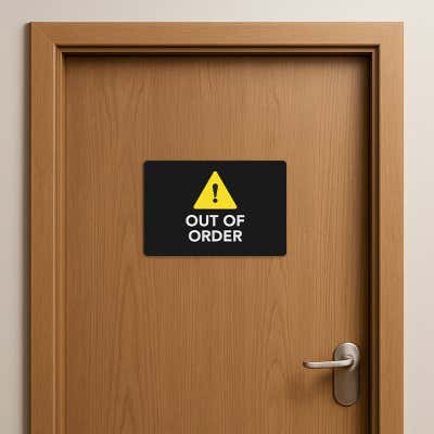 Out of Order Sign with Caution Symbol - alternate view