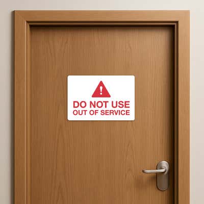 Do Not Use Out of Service Sign with Caution Symbol - alternate view