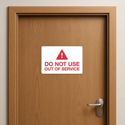 Do Not Use Out of Service Sign with Caution Symbol - alternate view