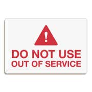 Do Not Use Out of Service Sign with Caution Symbol