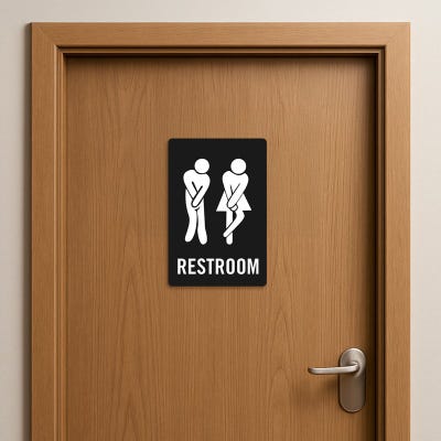 Funny Bathroom Sign All Gender Restroom - alternate view