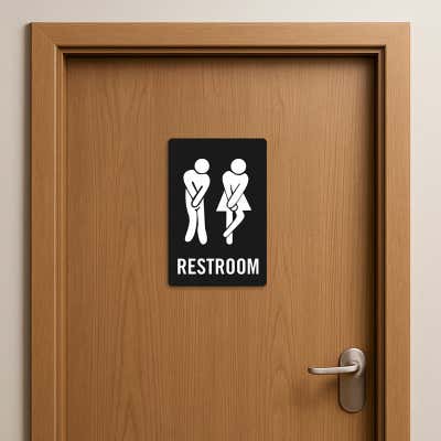 Funny Bathroom Sign All Gender Restroom - alternate view