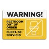 Warning Restroom Out of Order Sign with Spanish