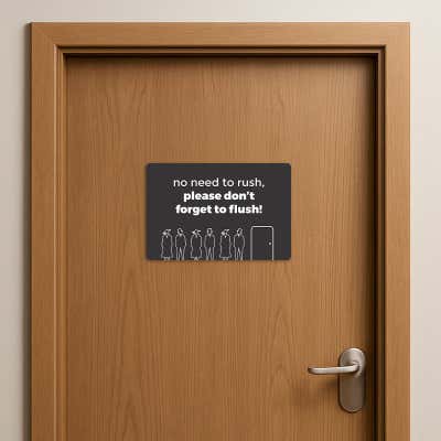 Don't Forget to Flush Funny Bathroom Sign - alternate view