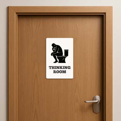 Thinking Room Funny Bathroom Sign - alternate view