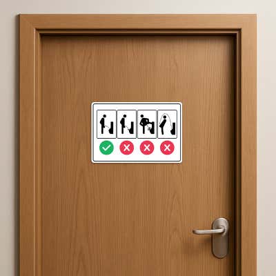 Proper Men’s Bathroom Use Funny Sign - alternate view