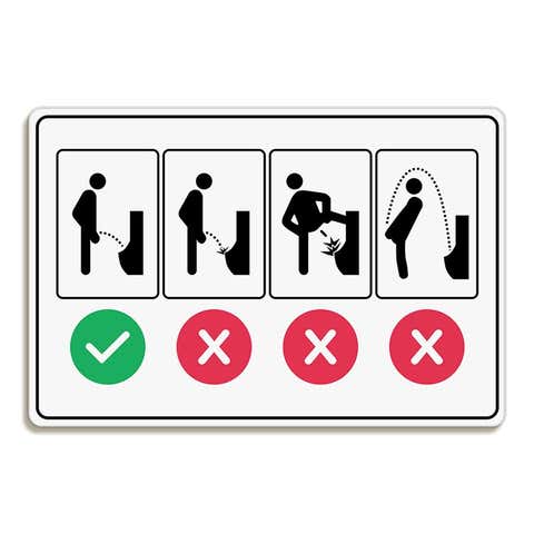 Proper Men’s Bathroom Use Funny Sign