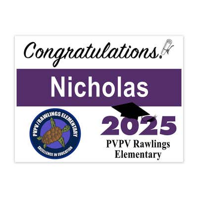 Single Logo Custom | Graduation Yard Sign - alternate view