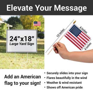 Infographic about an add-on American flag for the yard sign