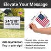 Infographic about an add-on American flag for the yard sign