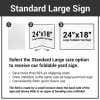 An infographic explaining the benefits and functionality of the standard yard sign