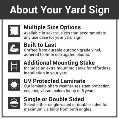 12" x 18" Single Sided Yard Sign - alternate view