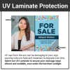 Infographic showing that a UV laminate will keep your sign vibrant
