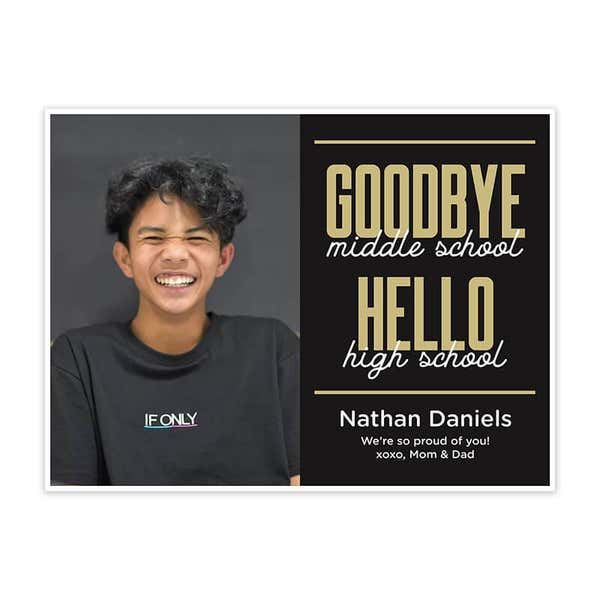 Goodbye Middle School Hello High School Custom Middle School Graduate Yard Sign