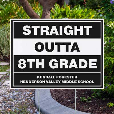 Straight Outta 8th Grade Custom Graduation Yard Sign - alternate view