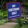 Any Functioning Adult Yard Sign Next to Stairs