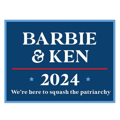 Barbie and Ken Funny Political Yard Sign