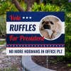 Custom Circle Photo Funny Political Yard Sign Next to Pavement