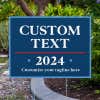 Custom Political Opinion Yard Sign Next to Pavement