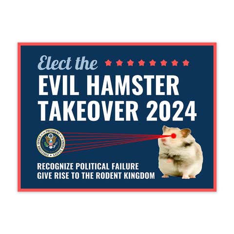 Evil Hamster Takeover Funny Political Yard Sign