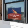 Giant Meteor Funny Political Yard Sign in a Window