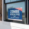 Zombie Apocalypse Funny Political Yard Sign in a Window