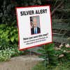 Silver Alert Funny Political Yard Sign Next to Stairs