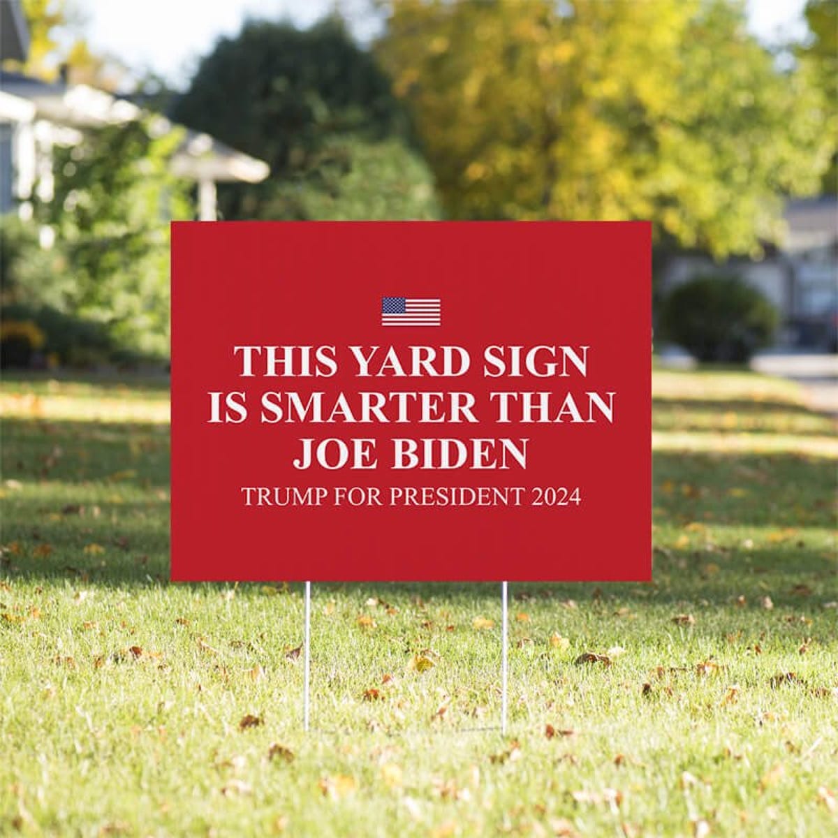 Smarter Than Biden | Trump Yard Sign in a Sunny Yard