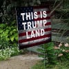 This Is Trump Land Yard Sign Next to Stairs
