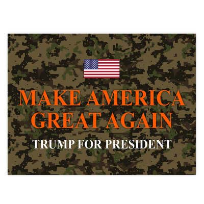 Camo MAGA Trump Yard Sign