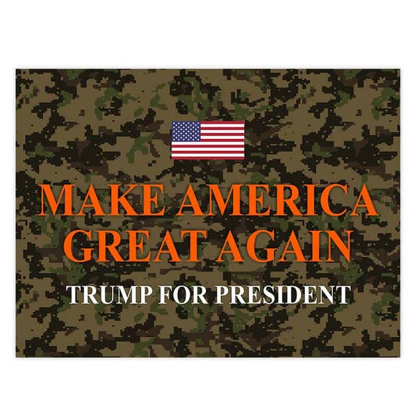 Camo MAGA Trump Yard Sign