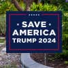 Save America Trump Yard Sign Next to Pavement