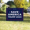 Save America Trump Yard Sign in a Sunny Yard