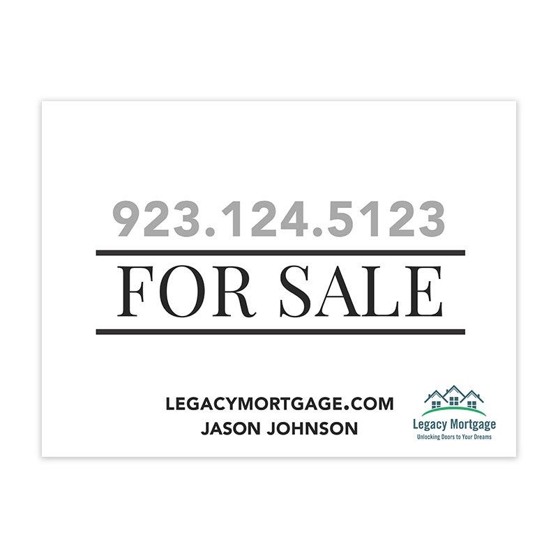 Custom For Sale Real Estate Yard Sign | Simple Design
