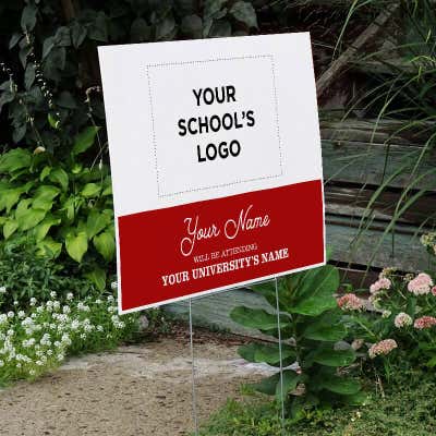 College Bound with School Logo Graduation Yard Sign - alternate view