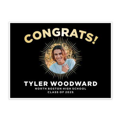 Sunburst Graduation Yard Sign - alternate view