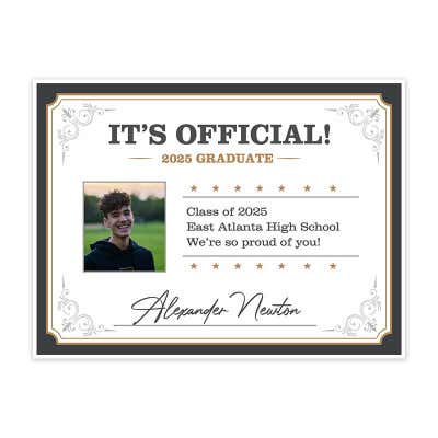 Graduation Diploma Yard Sign - alternate view