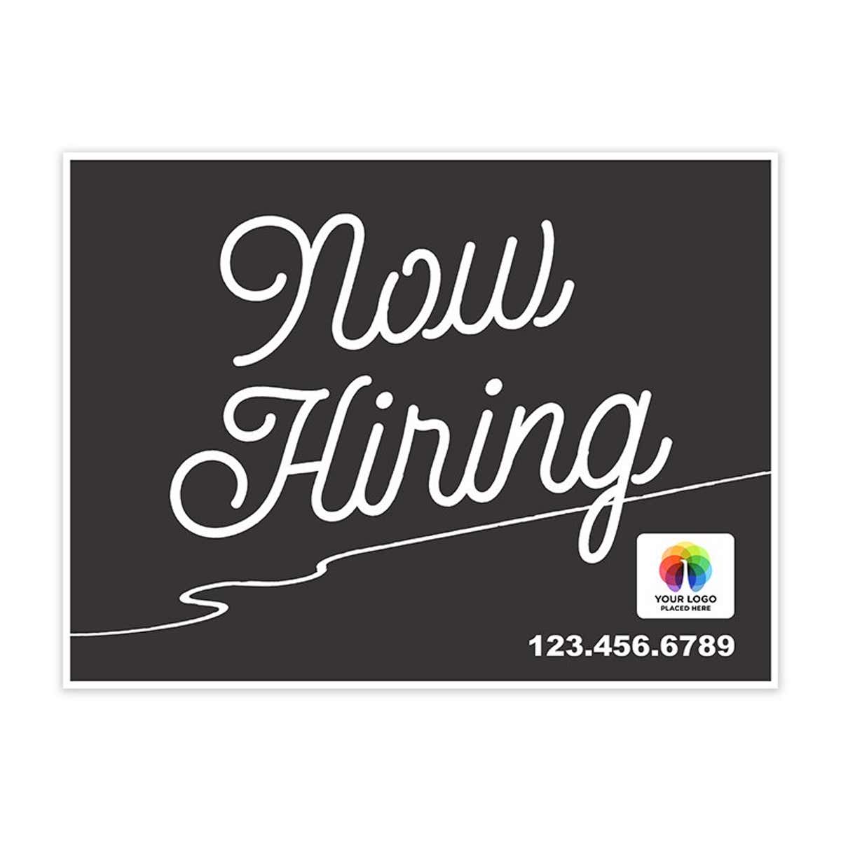 Now Hiring Sign | Script Design and Logo