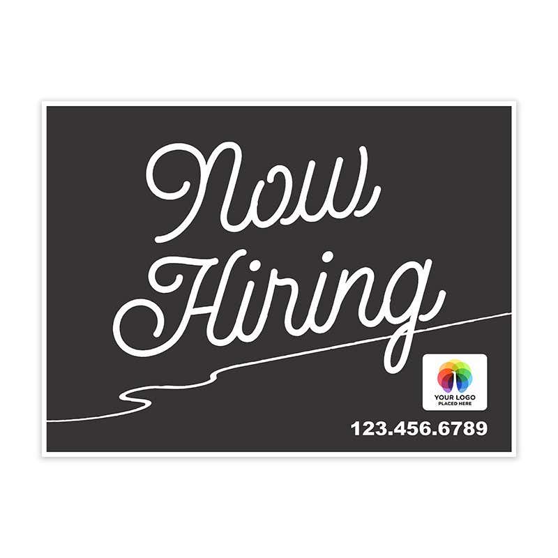Now Hiring Sign | Script Design and Logo