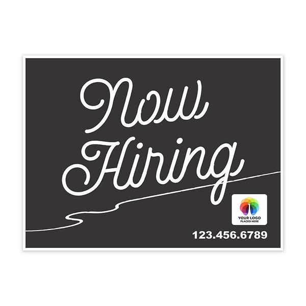 Now Hiring Sign | Script Design and Logo