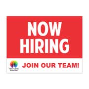 Bold Now Hiring Sign with Custom Logo