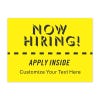 Custom Yellow Now Hiring Yard Sign
