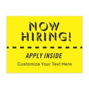 Custom Yellow Now Hiring Yard Sign
