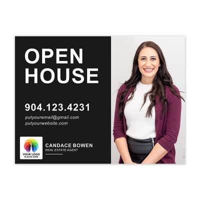 Open House Realtor Yard Sign with Agent Photo