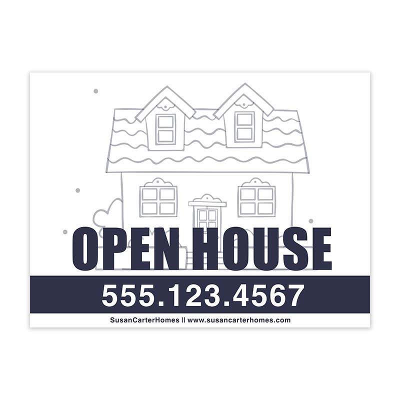 Open House Real Estate Yard Sign with Phone Number