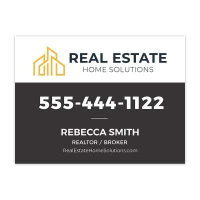 Promote your real estate company with our customizable real estate yard sign. Add your name, logo, and contact information. Perfect for realtors. Shop Now!
