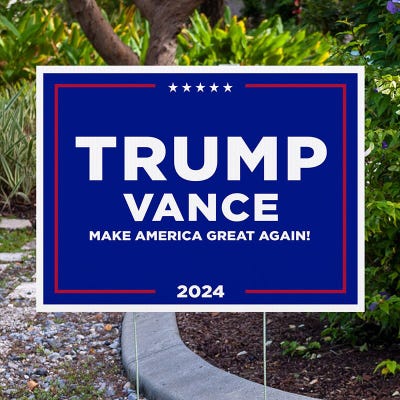 Trump Vance Blue Yard Sign - alternate view
