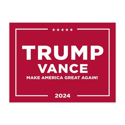 Trump Vance Red Yard Sign