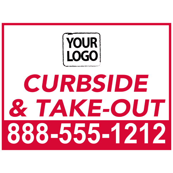 Curbside and Takeout Yard Sign