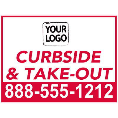 Upload Your Logo Curbside and Take Out Yard Sign - alternate view